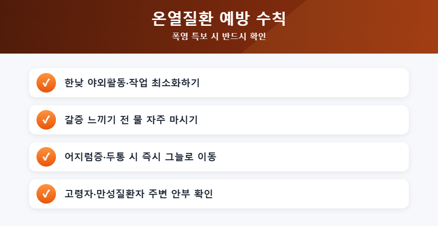 온열질환 예방 수칙 체크리스트